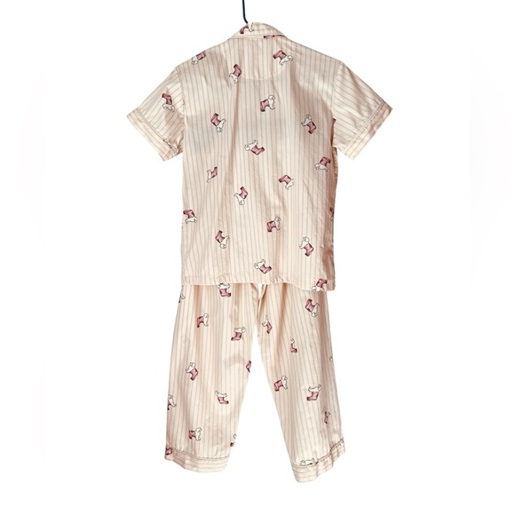 Baleno Women’s Blush and Maroon Pajama Set with Vintage-Inspired Dog Design SZ S - Picture 2 of 11